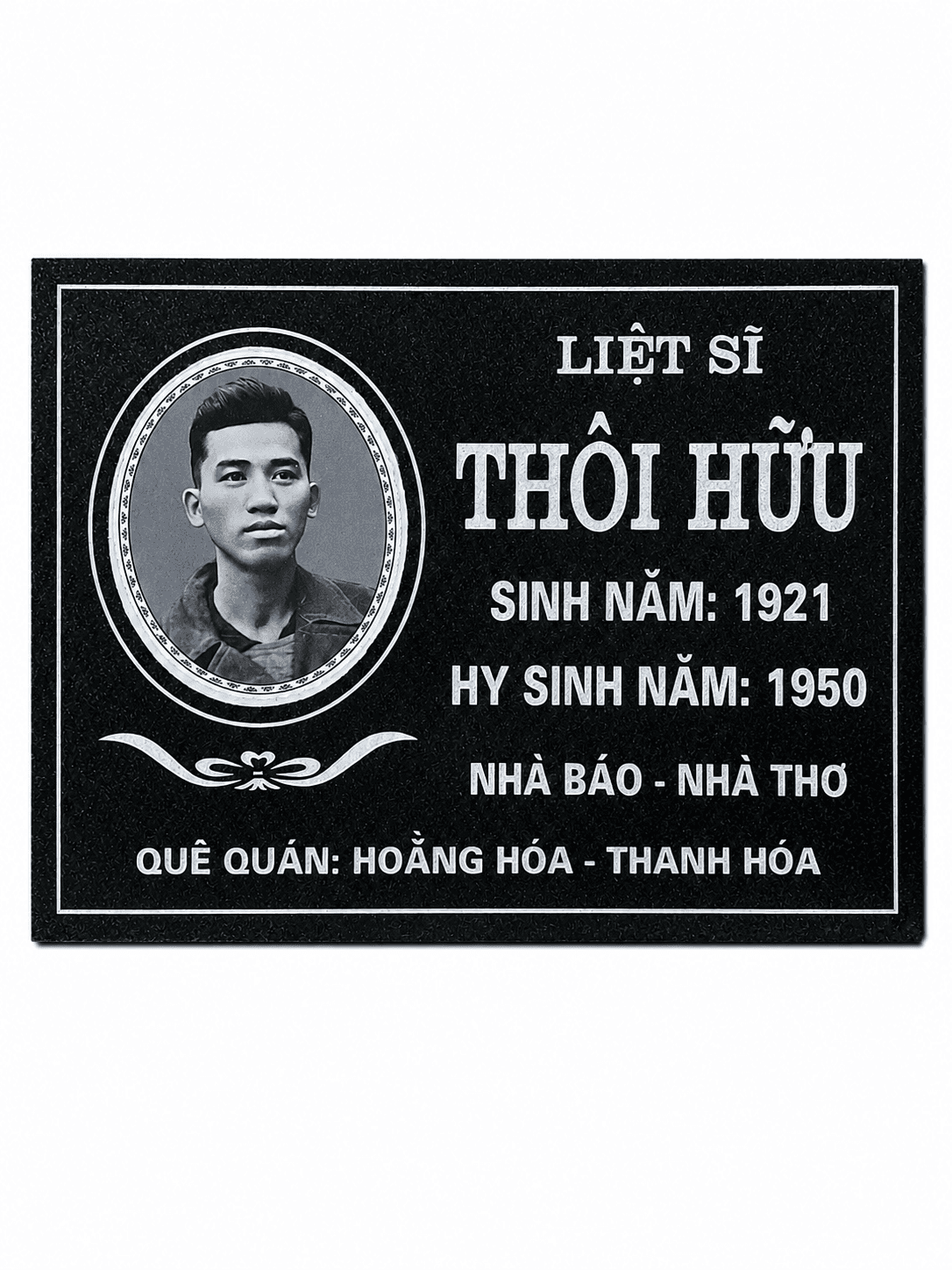 Bia mộ có ảnh - mẫu thiết kế 10 của Cơ Sở Trần Lưu