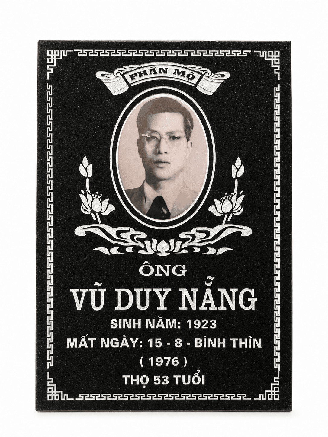 Bia mộ có ảnh - mẫu thiết kế 12 của Cơ Sở Trần Lưu