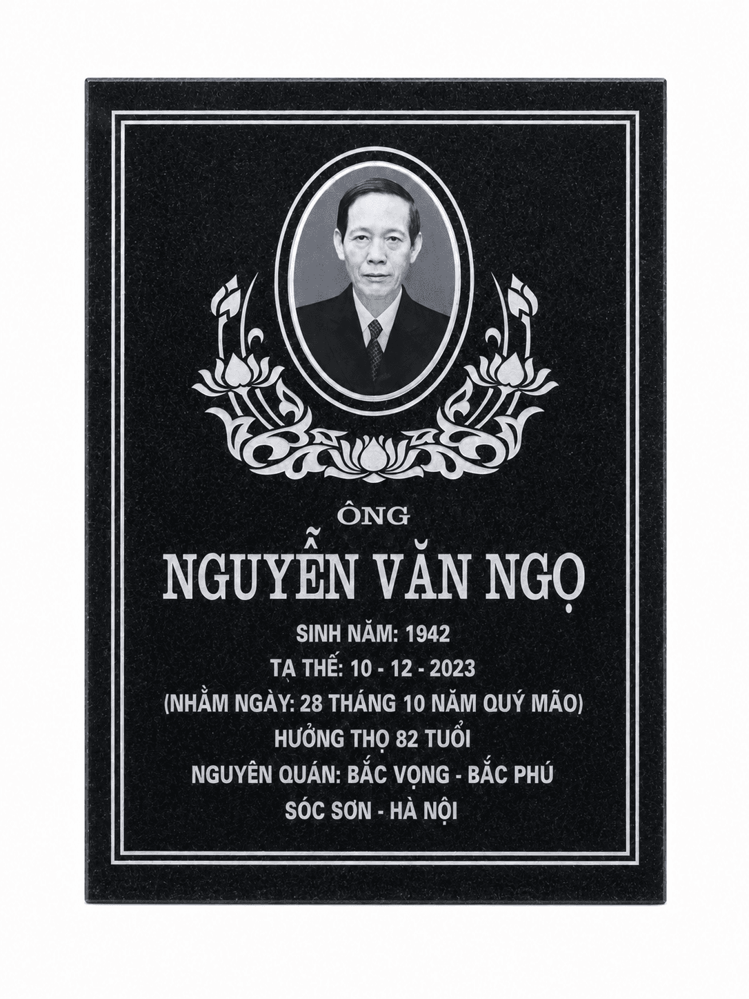 Bia mộ có ảnh - mẫu thiết kế 14 của Cơ Sở Trần Lưu