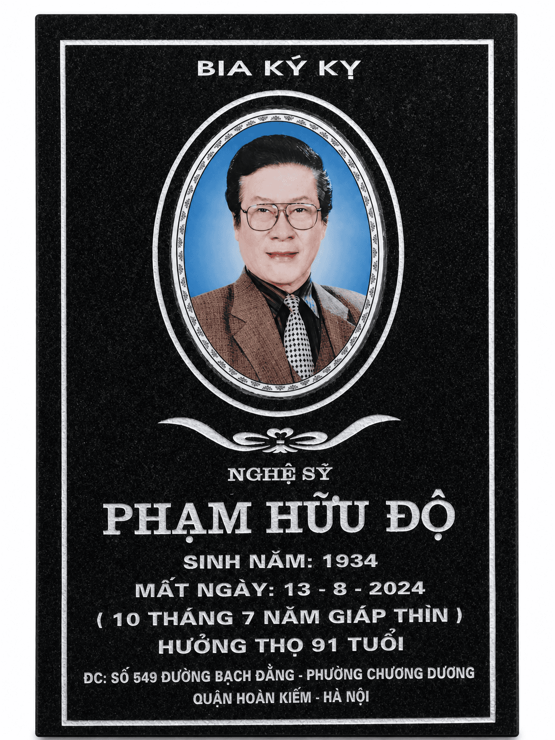 Bia mộ có ảnh - mẫu thiết kế 15 của Cơ Sở Trần Lưu