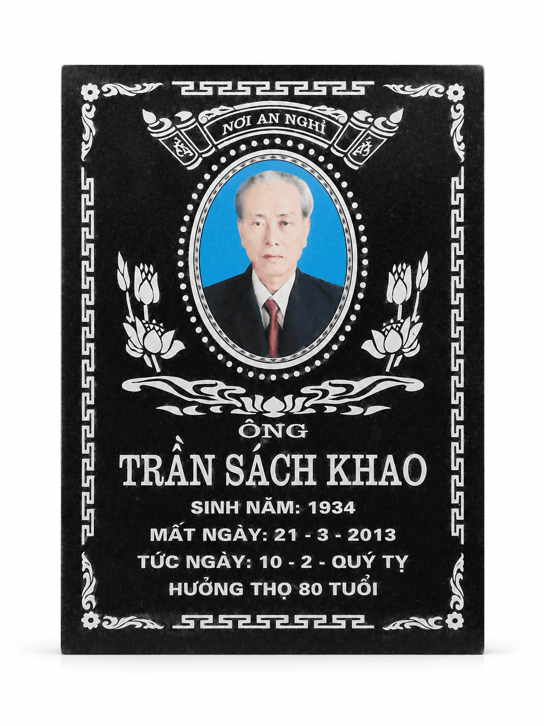 Bia mộ có ảnh - mẫu thiết kế 4 của Cơ Sở Trần Lưu