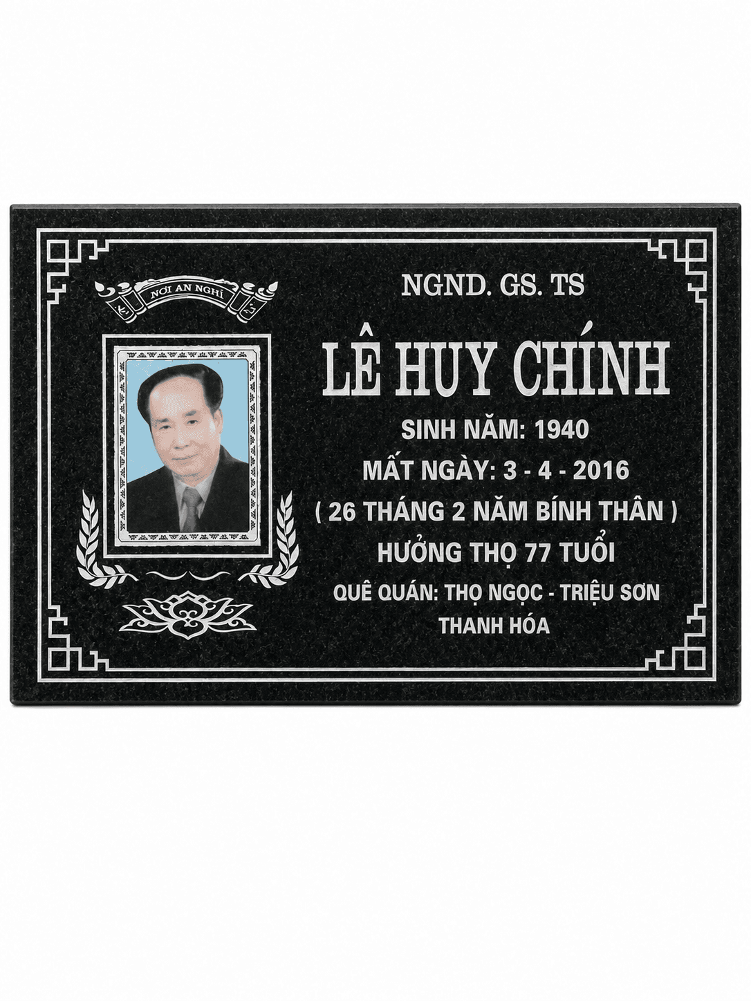 Bia mộ có ảnh - mẫu thiết kế 5 của Cơ Sở Trần Lưu