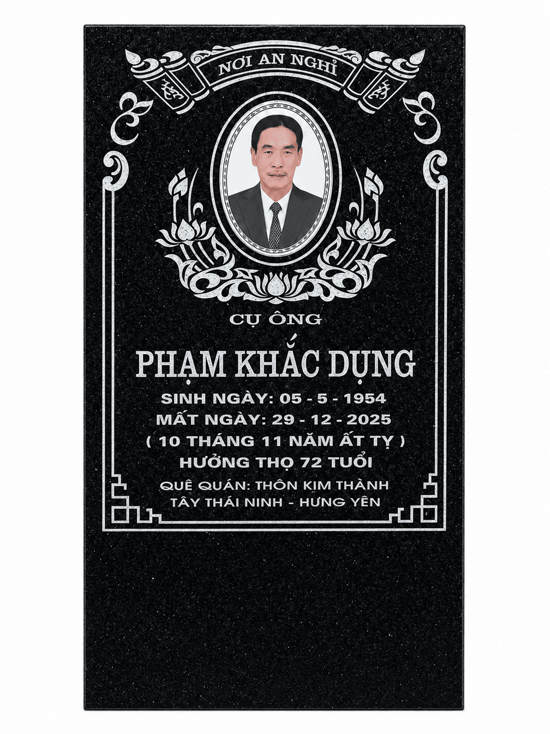 Bia cắm - mẫu thiết kế 1 của Cơ Sở Trần Lưu