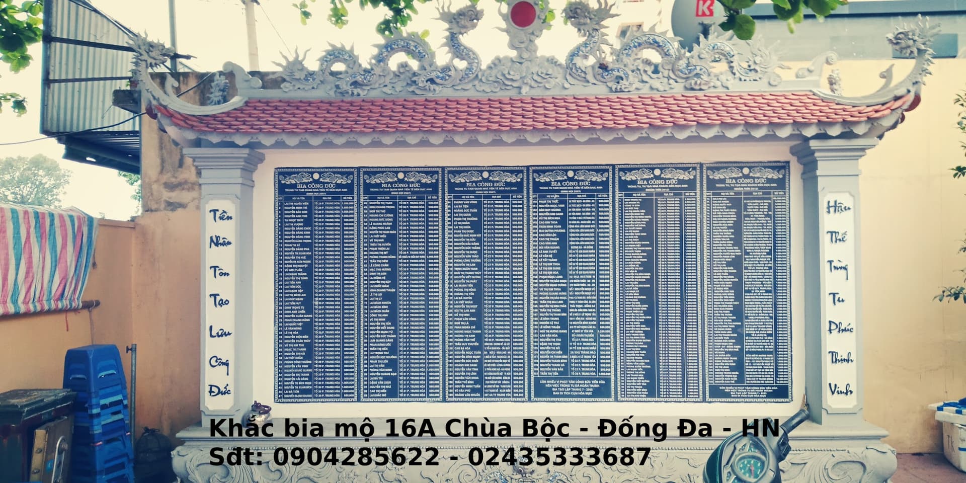 Bia mộ công đức - mẫu thiết kế 2 của Cơ Sở Trần Lưu