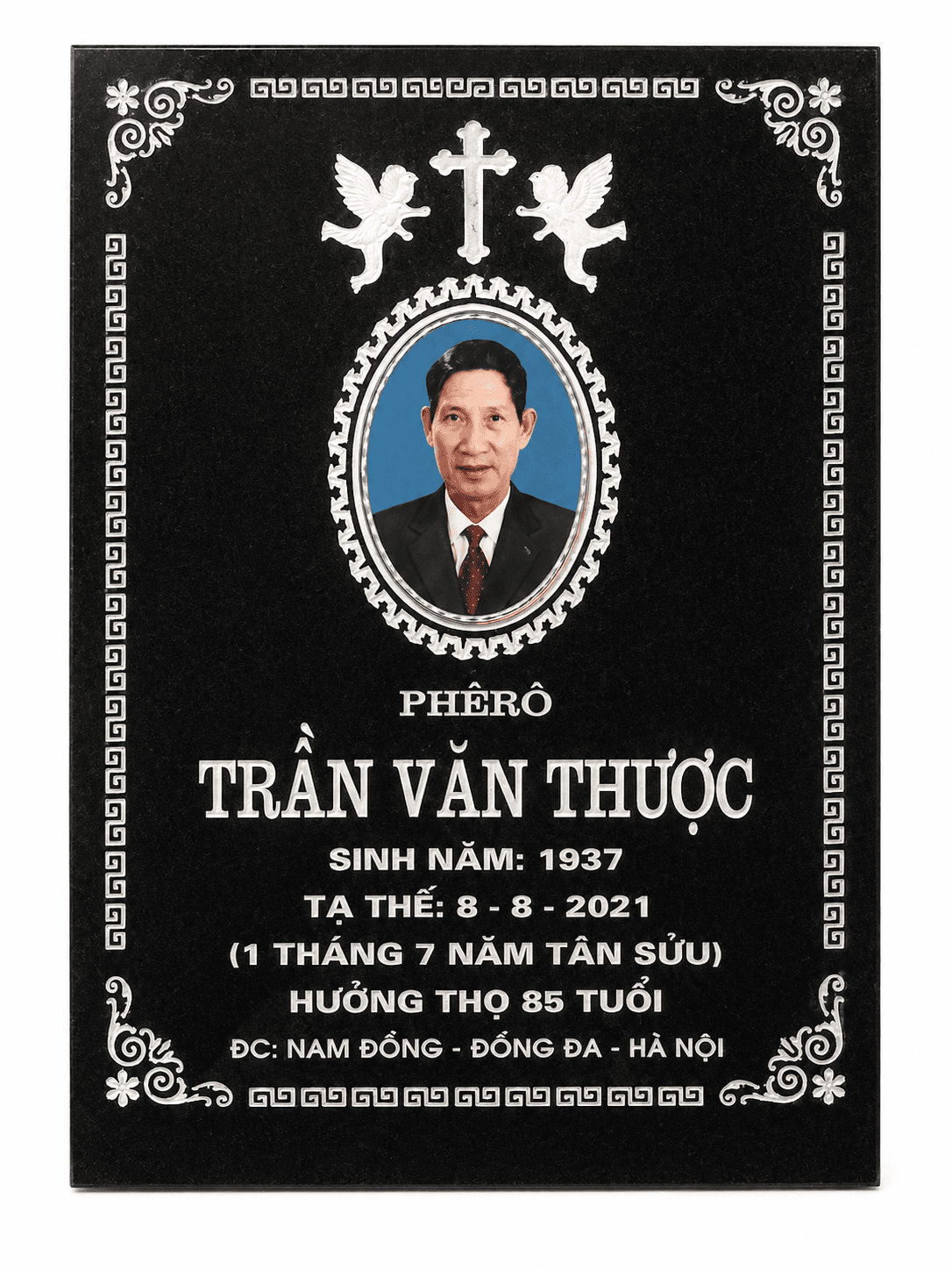 Bia mộ bên đạo - mẫu thiết kế 3 của Cơ Sở Trần Lưu